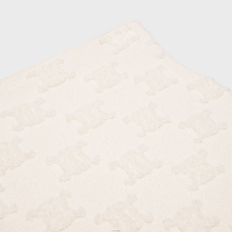 CELINE gebroken wit minirok van triomphe katoenen bouclé 4TLH8818