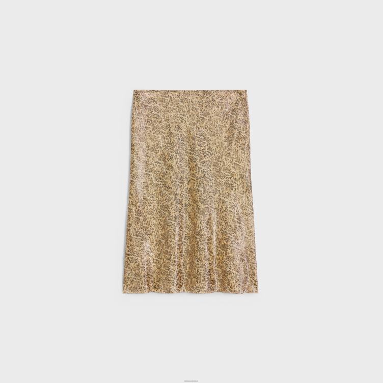 CELINE luipaard/argent hobbelrok van zijde Georgette 4TLH8660