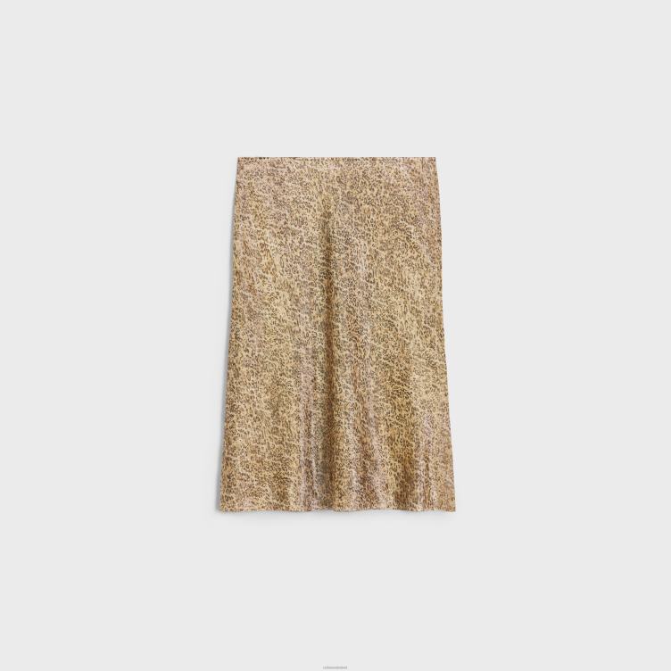 CELINE luipaard/argent hobbelrok van zijde Georgette 4TLH8660