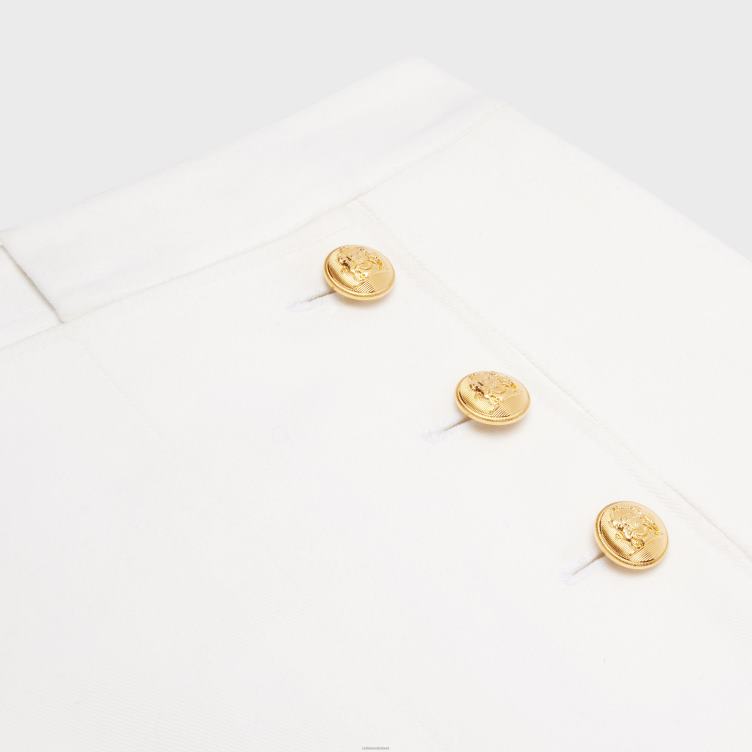 CELINE wit Yachting trapeze minirok van katoenen keperstof 4TLH8822