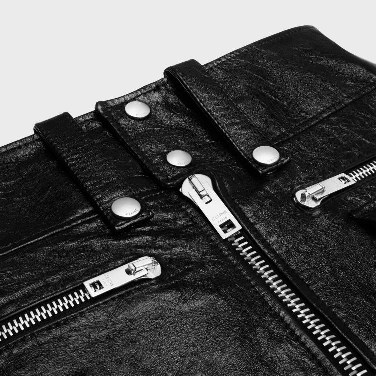 CELINE zwart minirok van zacht lamsleer 4TLH8556