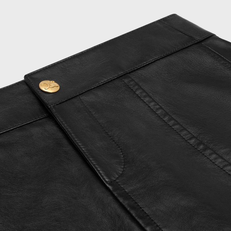 CELINE zwart minirok van zacht lamsleer 4TLH8661