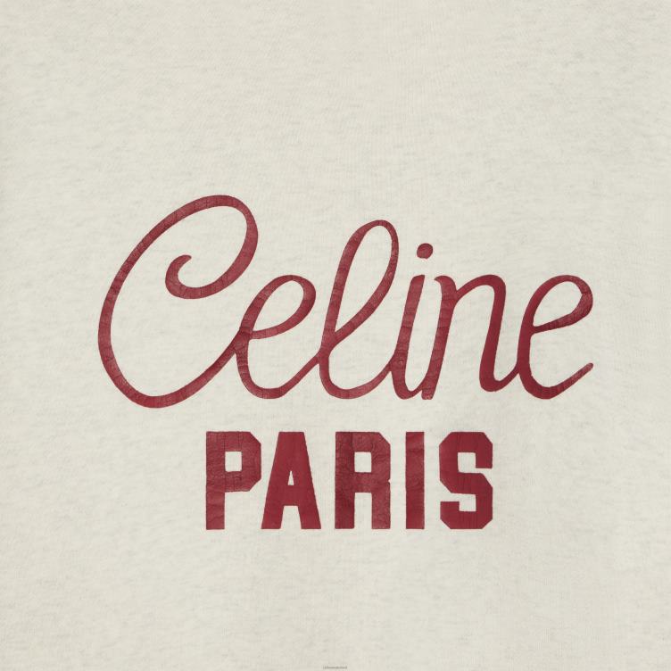 CELINE beige gemêleerd/bordeaux sweatshirt van katoenfleece 4TLH8671