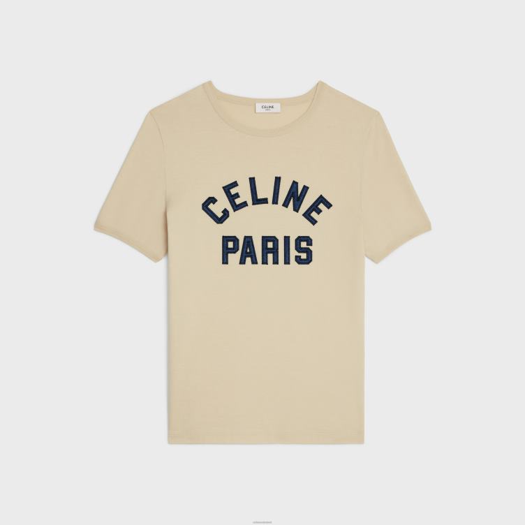CELINE champagnefonce/marine Parijs T-shirt uit de jaren 70 van katoenen jersey 4TLH8676
