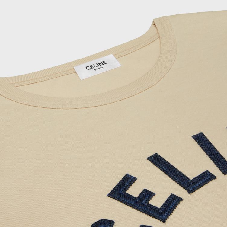 CELINE champagnefonce/marine Parijs T-shirt uit de jaren 70 van katoenen jersey 4TLH8676