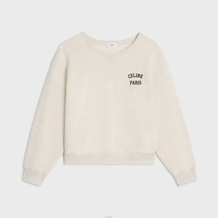 CELINE crème/zwart paris los sweatshirt van katoenfleece 4TLH8597