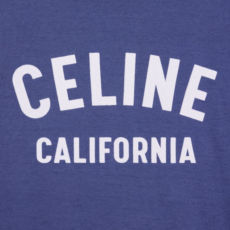 CELINE donkerblauw/lichtblauw/cr Californië jaren 70 T-shirt van katoenen jersey 4TLH8775