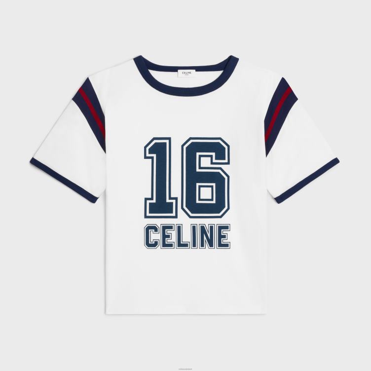 CELINE gebroken wit/touareg/roest 16 Boxy T-shirt van katoenen jersey 4TLH8678