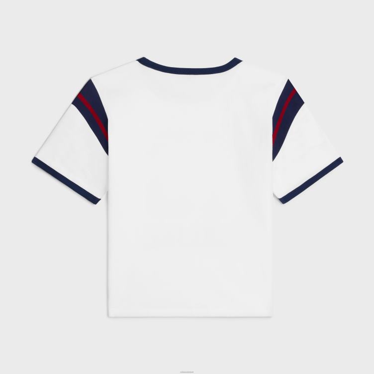 CELINE gebroken wit/touareg/roest 16 Boxy T-shirt van katoenen jersey 4TLH8678