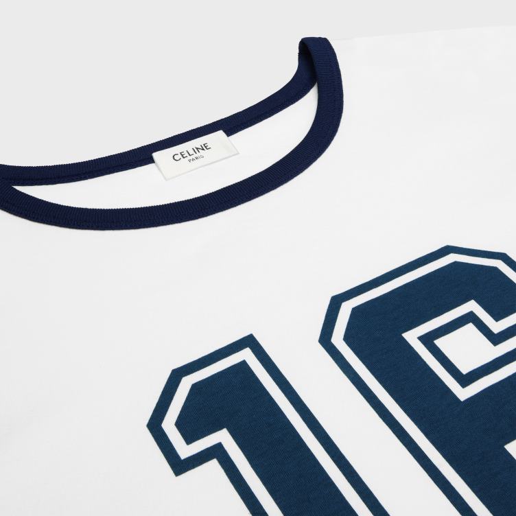 CELINE gebroken wit/touareg/roest 16 Boxy T-shirt van katoenen jersey 4TLH8678