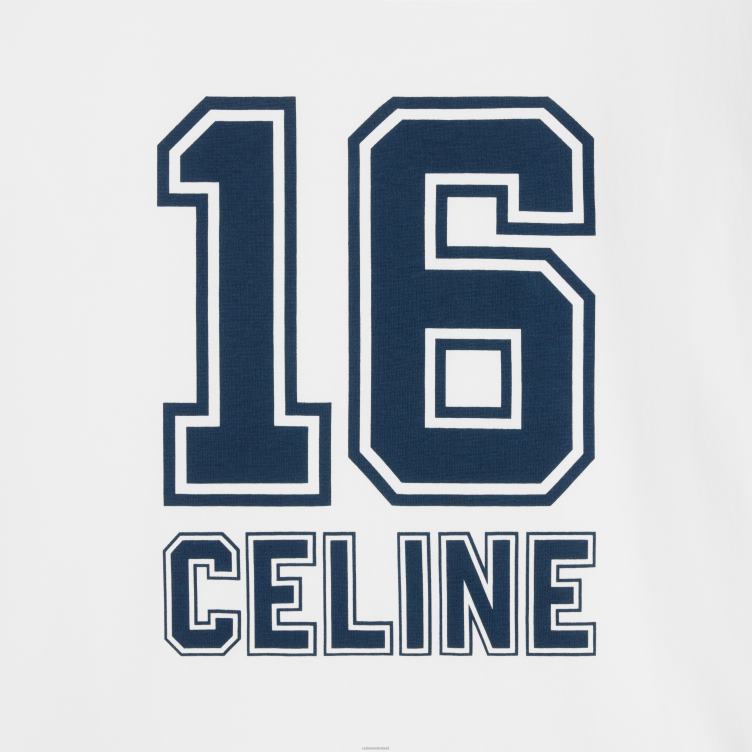 CELINE gebroken wit/touareg/roest 16 Boxy T-shirt van katoenen jersey 4TLH8678