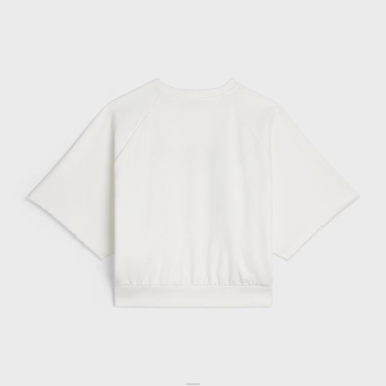 CELINE wit/rood/blauw triomphe sweatshirt van katoenfleece 4TLH8782