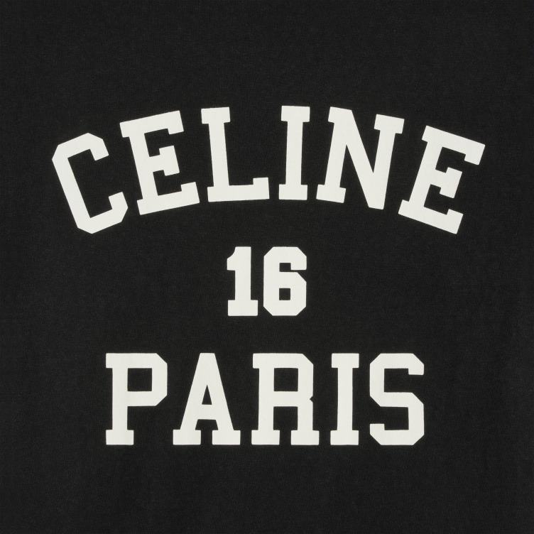 CELINE zwart wit Paris los T-shirt van katoenen jersey 4TLH8599