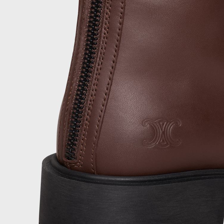 CELINE ebbehout Margaret-laars met dubbele gesp en rits van kalfsleer 4TLH8953