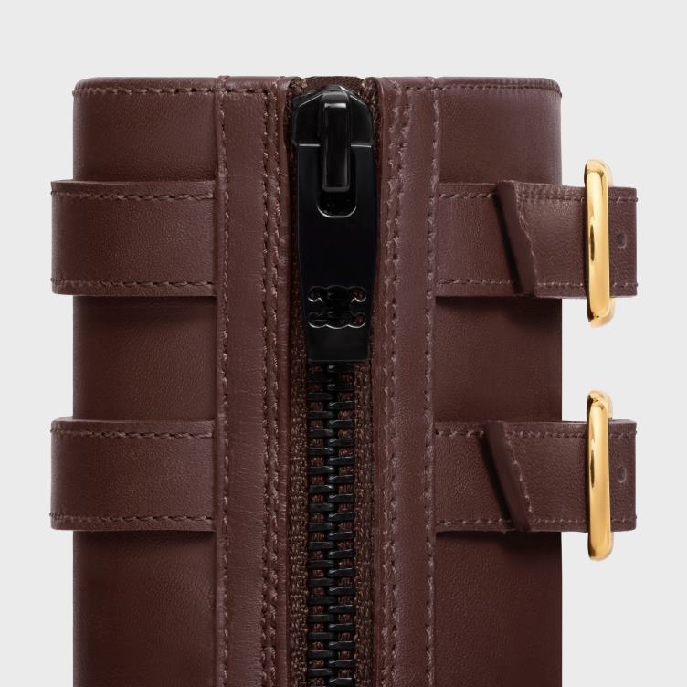 CELINE ebbehout Margaret-laars met dubbele gesp en rits van kalfsleer 4TLH8953