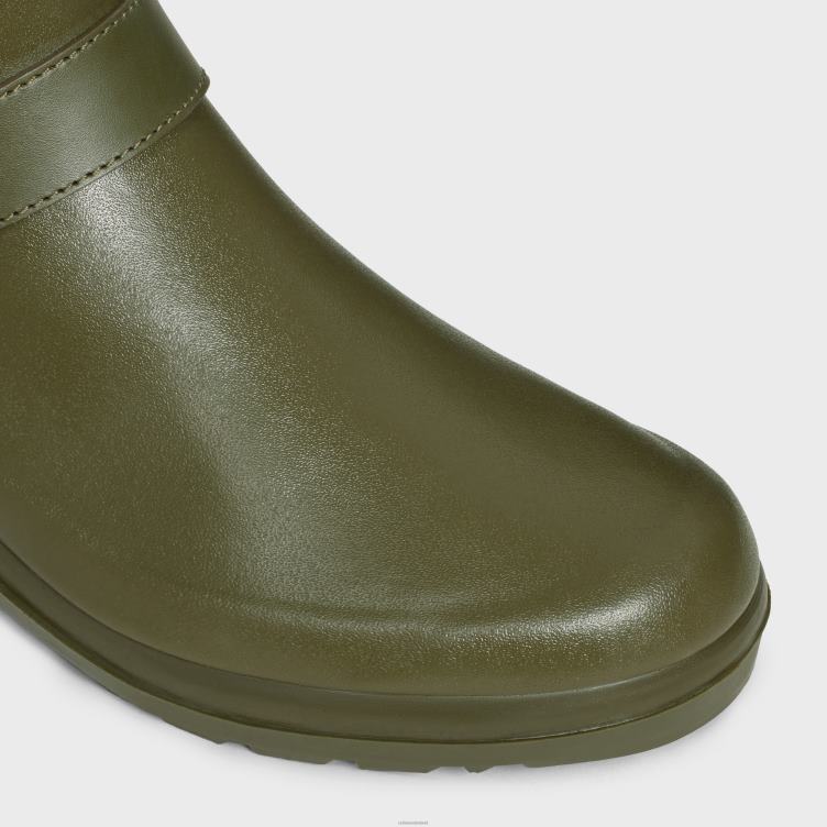 CELINE khaki hoge regenlaarzen van rubber en kalfsleer 4TLH8931
