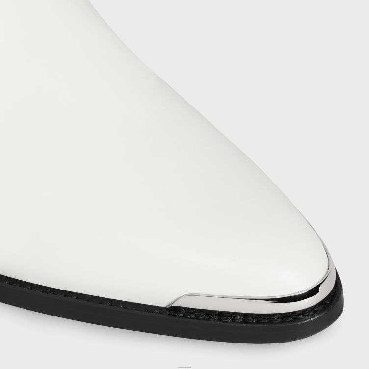 CELINE wit lola boots hoge westernlaarzen met metalen neus van kalfsleer 4TLH8928