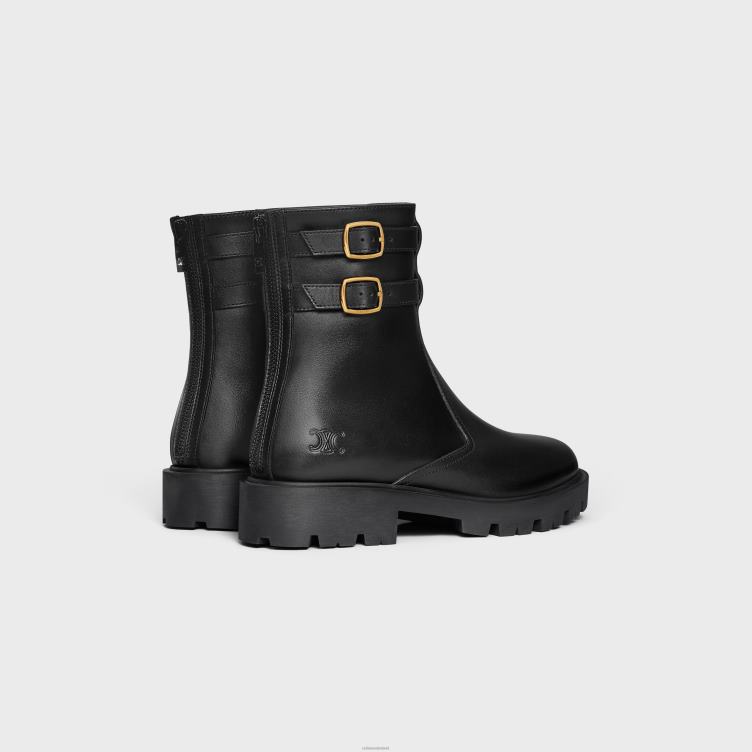 CELINE zwart Margaret-laars met dubbele gesp en rits van kalfsleer 4TLH8952