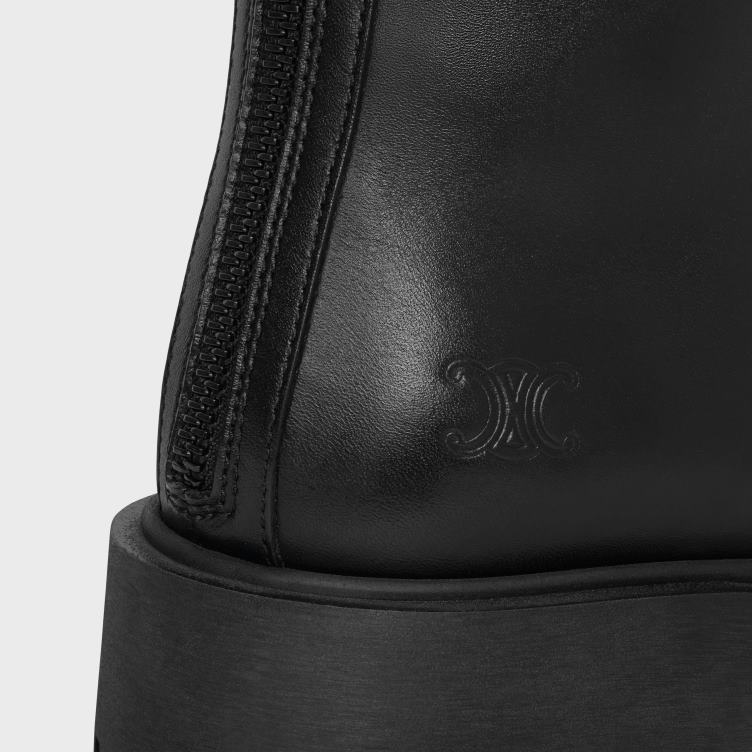 CELINE zwart Margaret-laars met dubbele gesp en rits van kalfsleer 4TLH8952