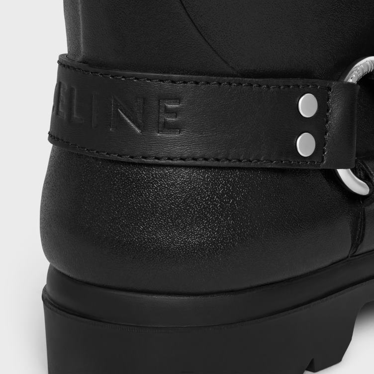 CELINE zwart halfhoge regenlaarzen van rubber en kalfsleer 4TLH8930