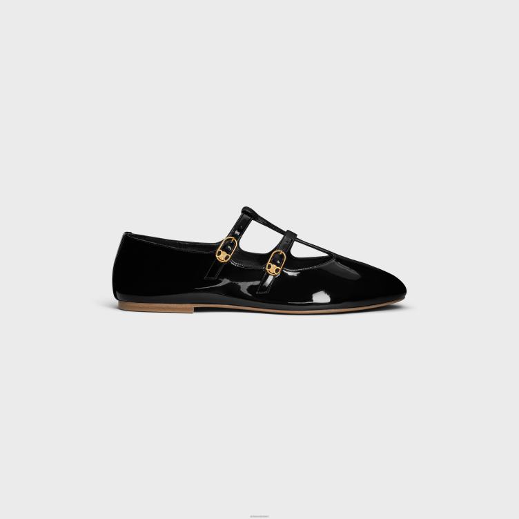 CELINE zwart les ballerines baby's van lakkalfsleer 4TLH8972
