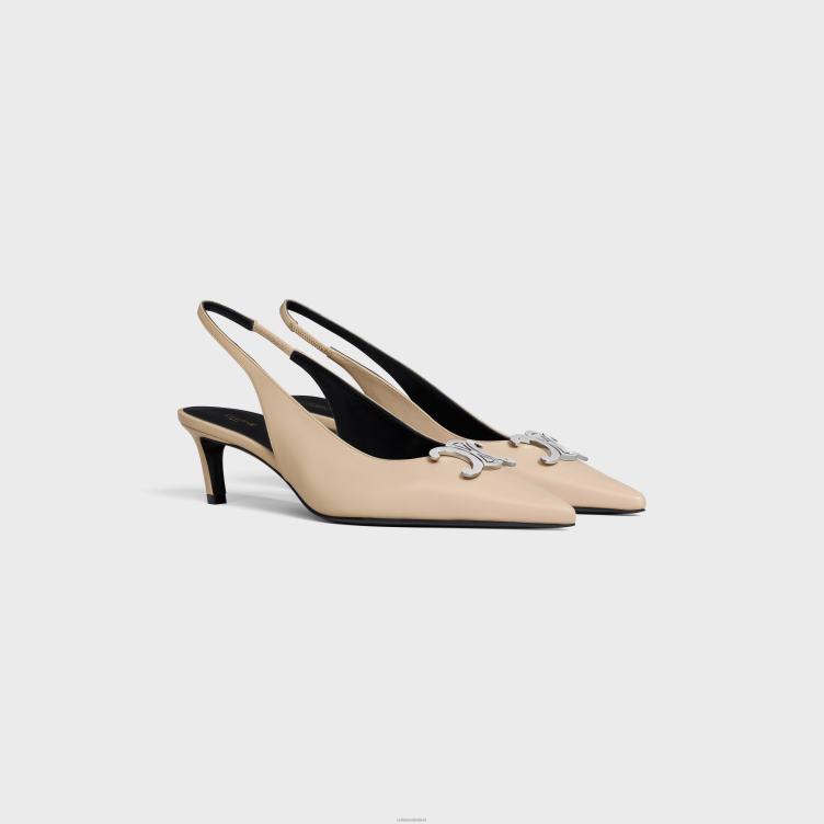 CELINE beige alma triomphe slingback van lamsvacht 4TLH8919