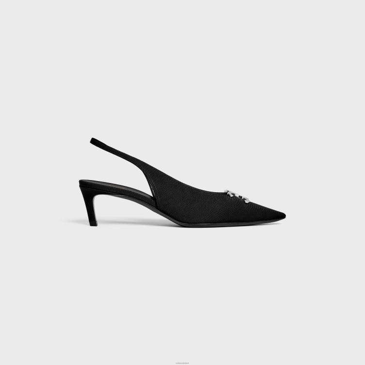 CELINE zwart alma triomphe slingback in grosgrain 4TLH8976