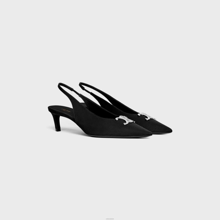CELINE zwart alma triomphe slingback in grosgrain 4TLH8976