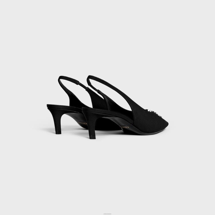 CELINE zwart alma triomphe slingback in grosgrain 4TLH8976