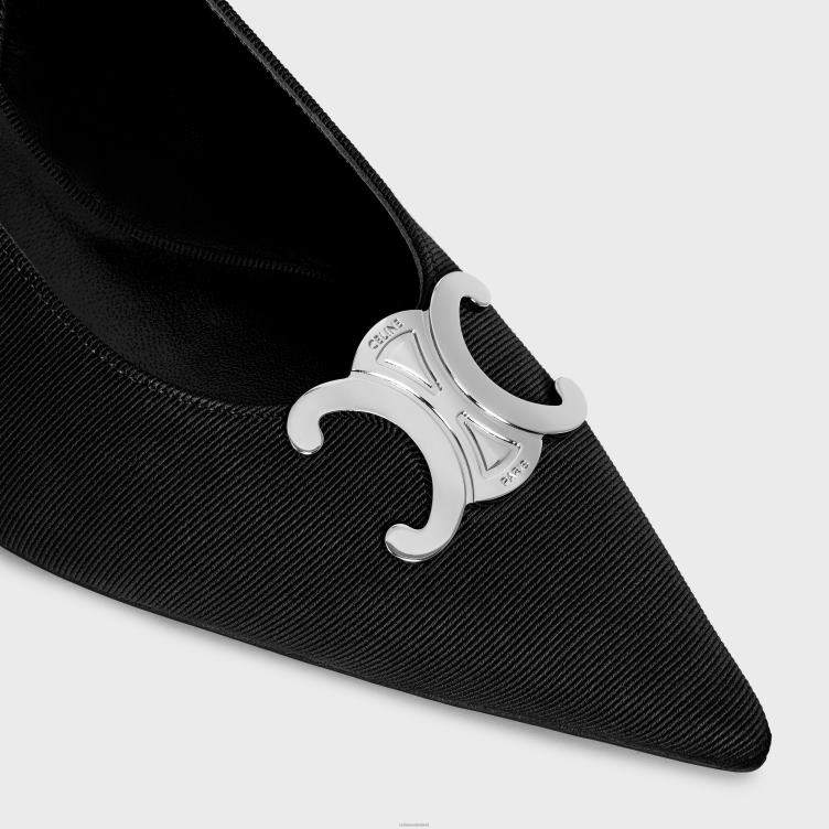 CELINE zwart alma triomphe slingback in grosgrain 4TLH8976