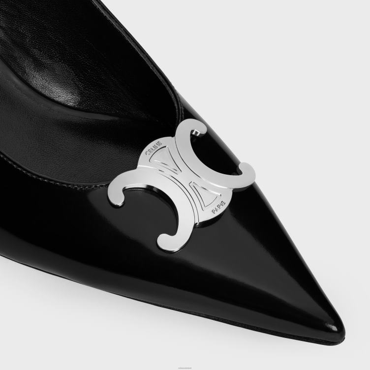 CELINE zwart alma triomphe slingback van glanzend kalfsleer 4TLH8977
