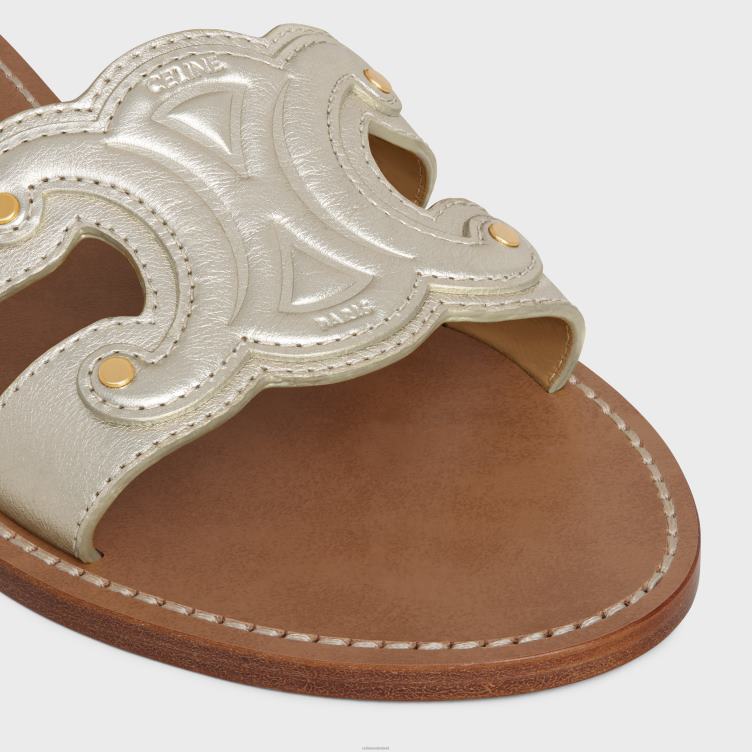 CELINE platina triomphe muiltje van gemetalliseerd kalfsleer 4TLH8999