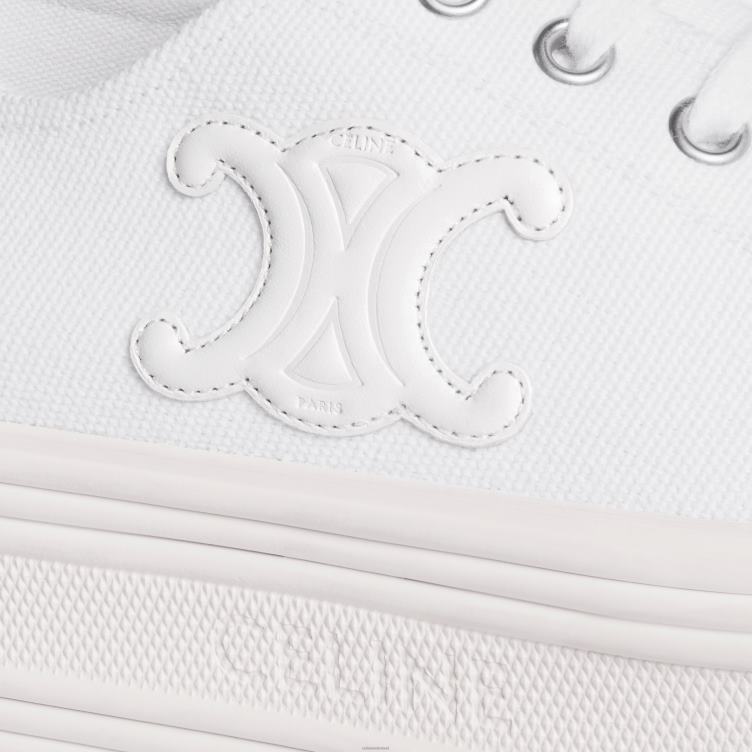 CELINE optisch wit Jane lage vetersneaker van canvas en kalfsleer 4TLH8949