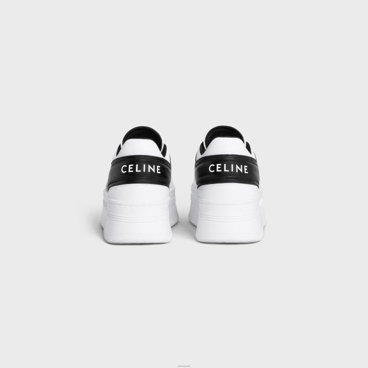 CELINE optisch wit/zwart bloksneakers met sleehakzool van kalfsleer 4TLH8947